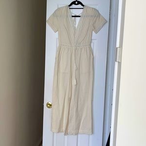 Asos Ivory cotton and linen jumpsuit, size 0